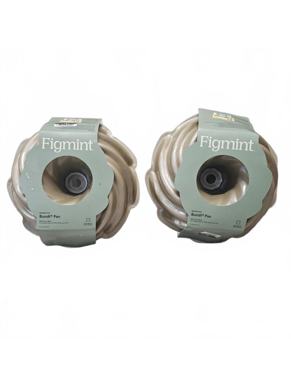 New Figmint Nonstick Bundt Pan Set of 2, Cream